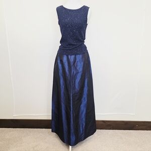 A Fortiori Y2K 2 Pieces Prom Electric Blue A-Line Shiny Dress Women's Size 7